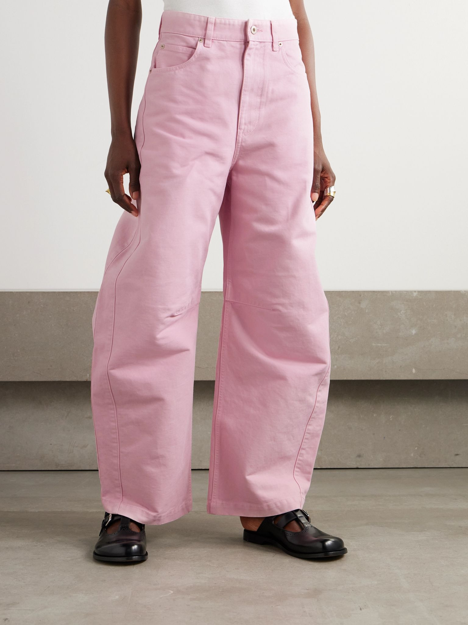 Low-rise barrel-leg jeans Pink - 3