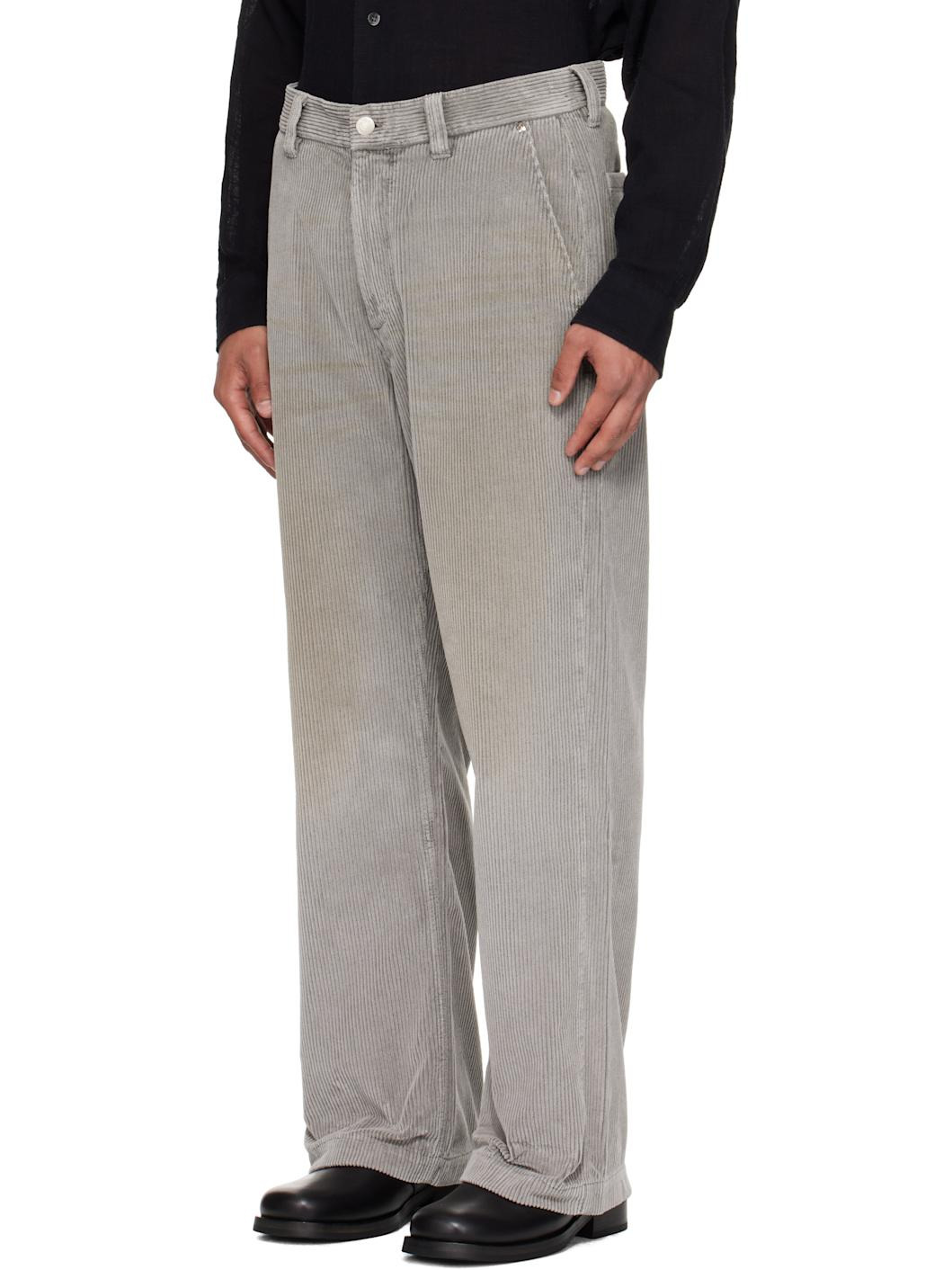 Gray Cord Trousers - 4