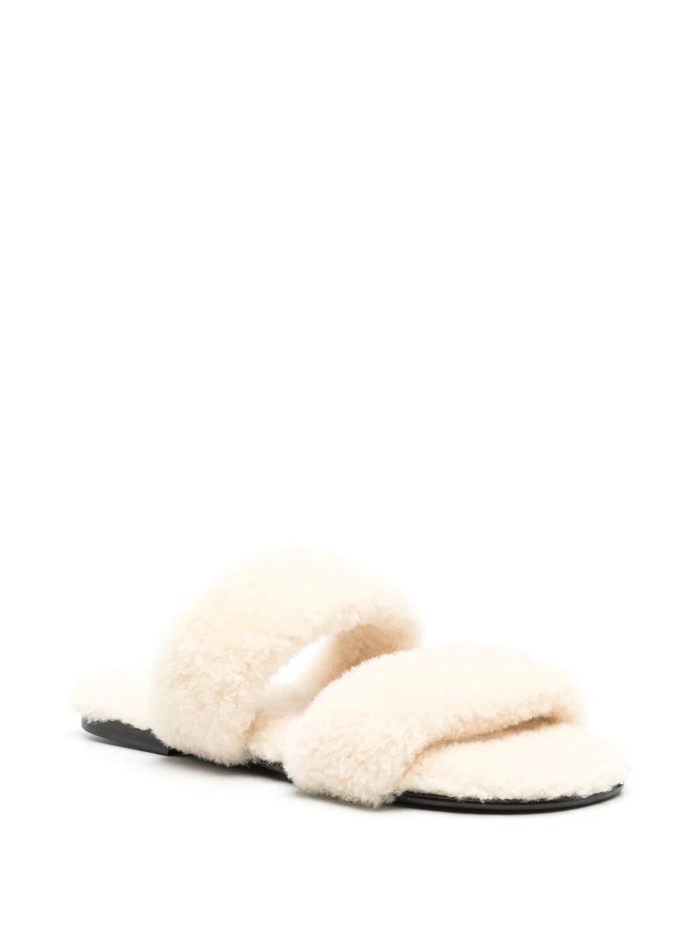 shearling flat mules - 4