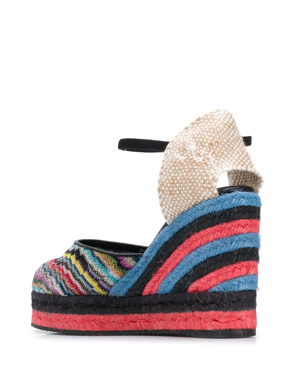 striped wedge sandals - 3