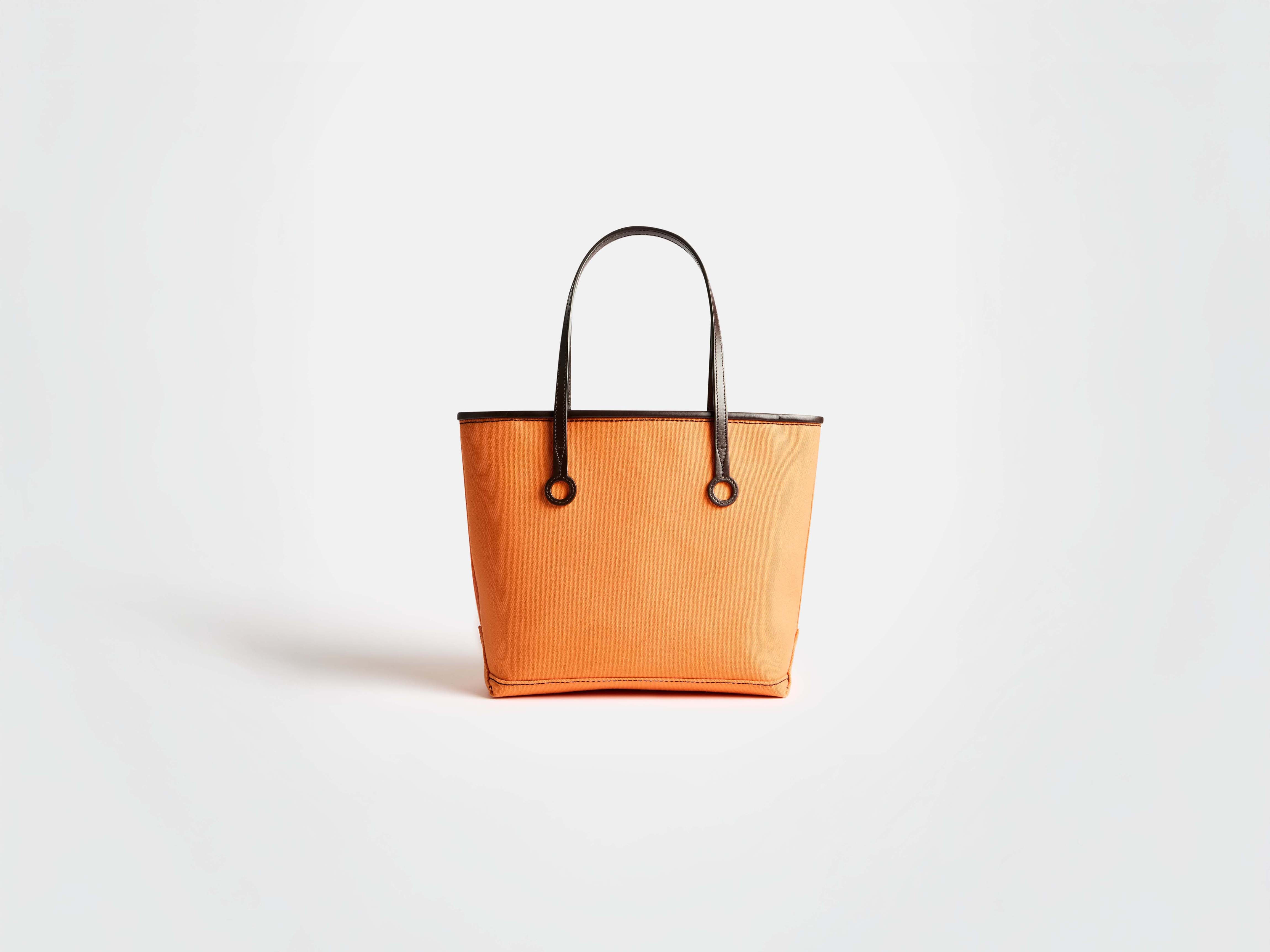 SMALL ANCHOR CANVAS TOTE IN ORANGE - 5