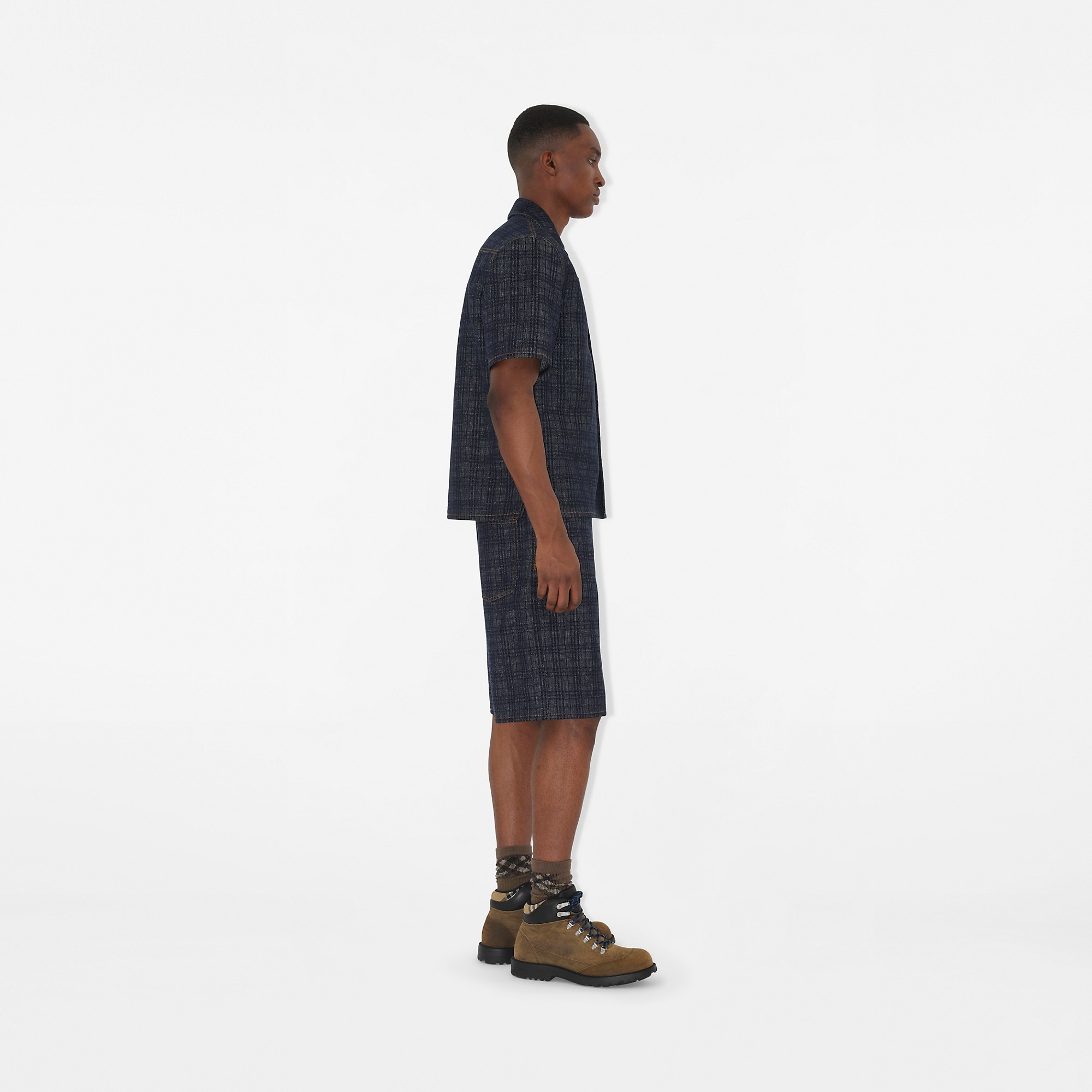 Relaxed Fit Check Denim Shirt - 3