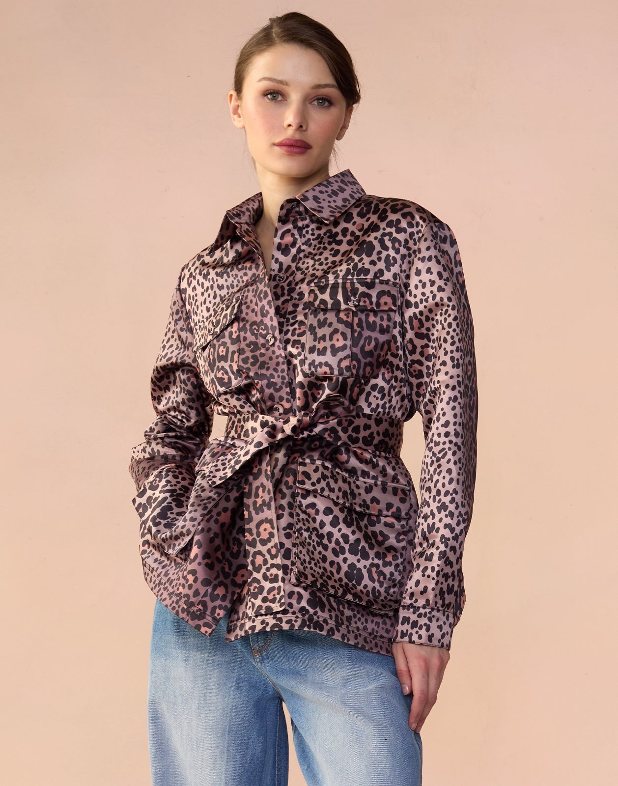Leopardess Satin Safari Jacket - 2