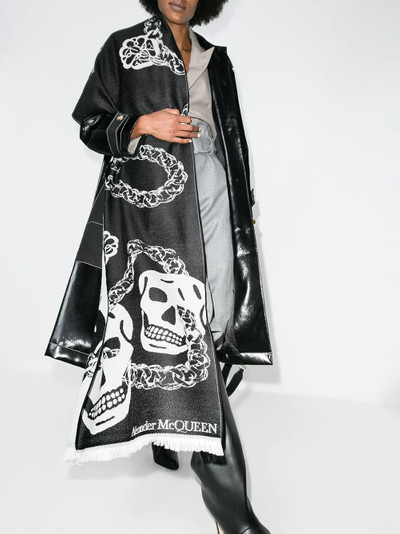 Alexander McQueen Skull intarsia-knit scarf outlook