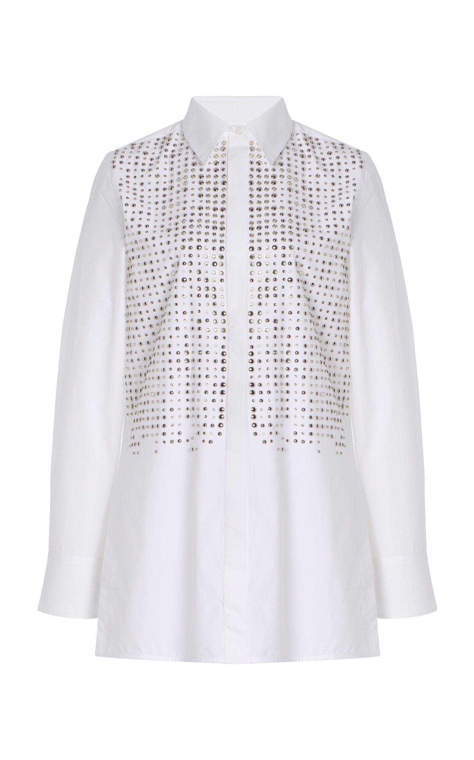 Marly Embellished Cotton Shirt white - 1