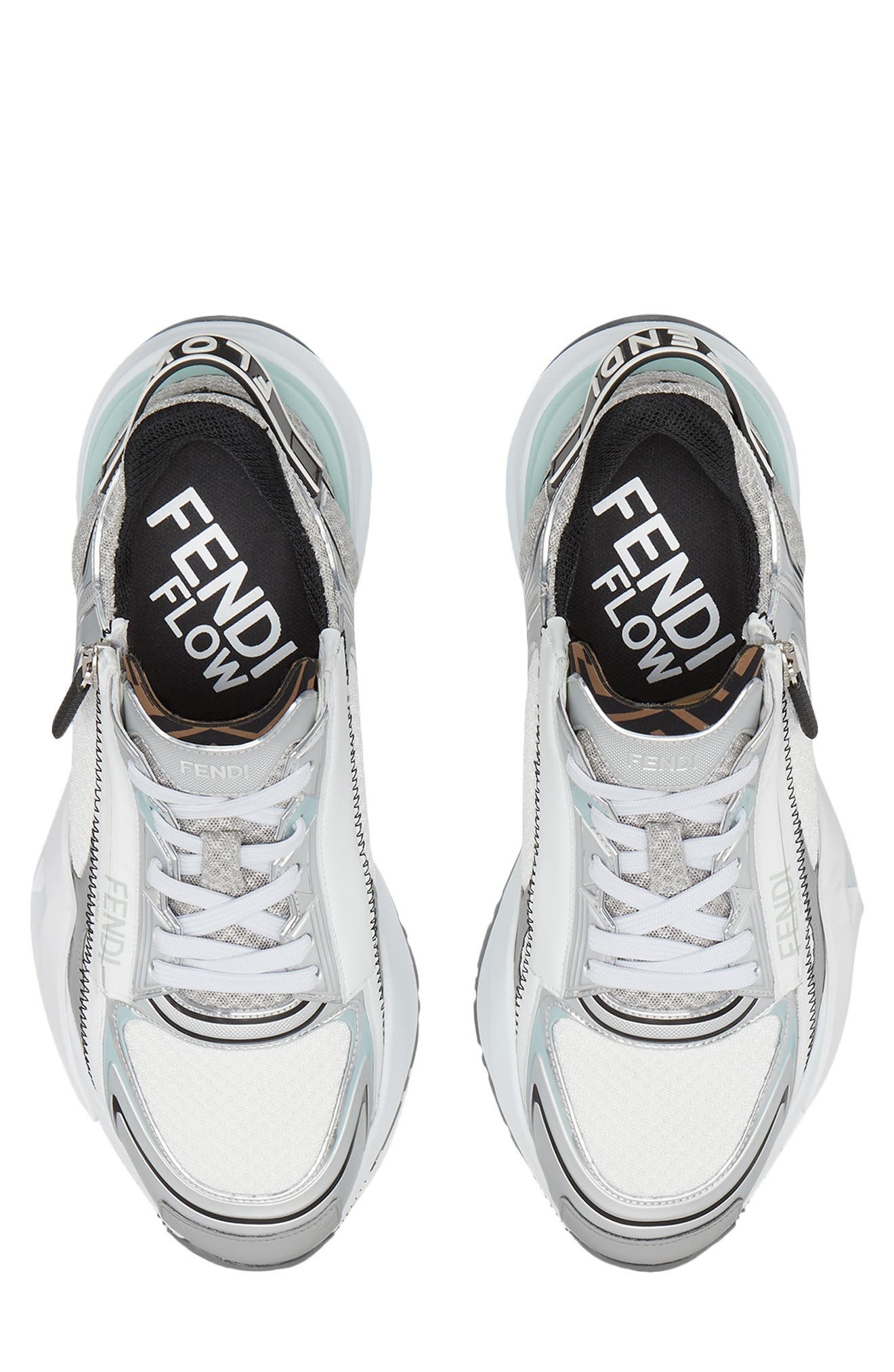 Fendi Flow Low Top Sneaker in F1Rtf Sil Ner Oxyg/nuv/bia at Nordstrom - 3