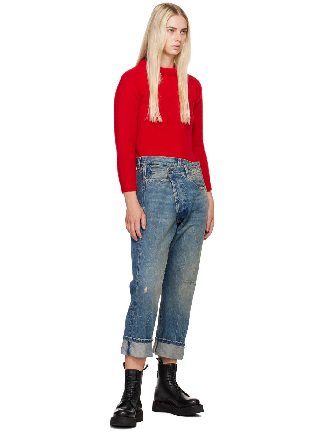 Blue Crossover Jeans - 4