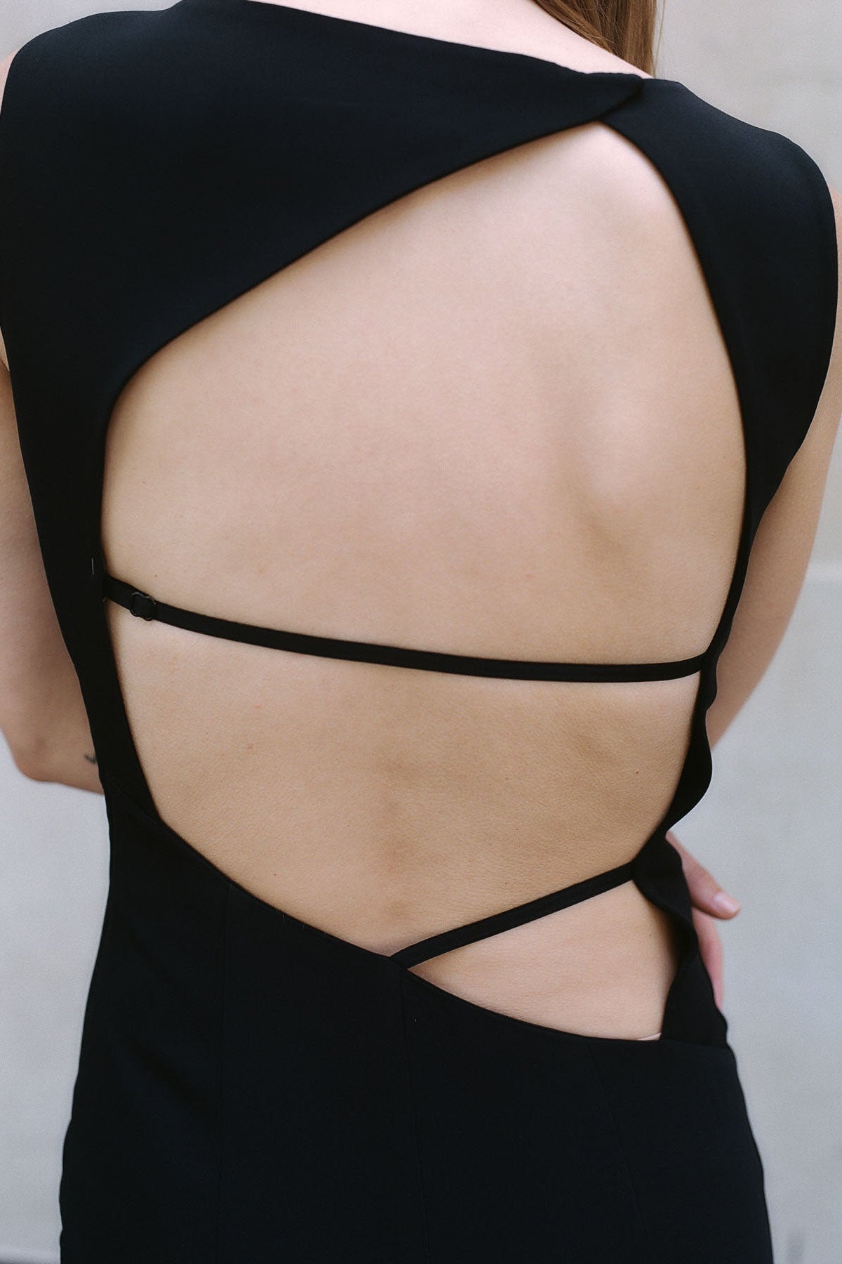 Cut Out Midi Dress - Black - 5