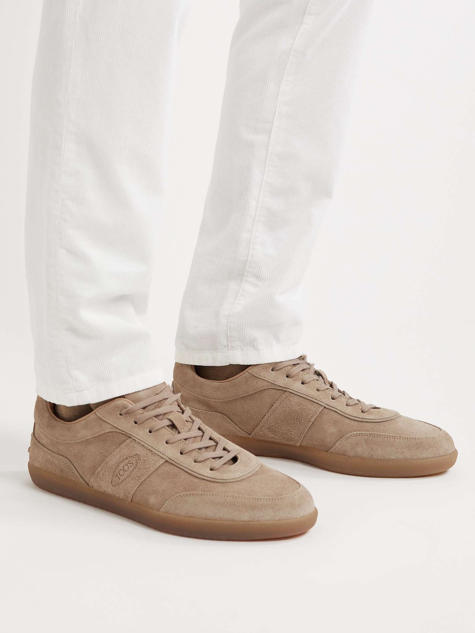 Logo-Debossed Leather-Trimmed Suede Sneakers - 2