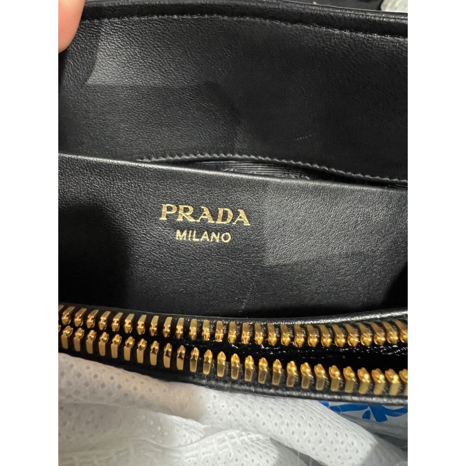 Prada Nappa Gaufre Black Leather Shoulder Crossbody Bag - 3