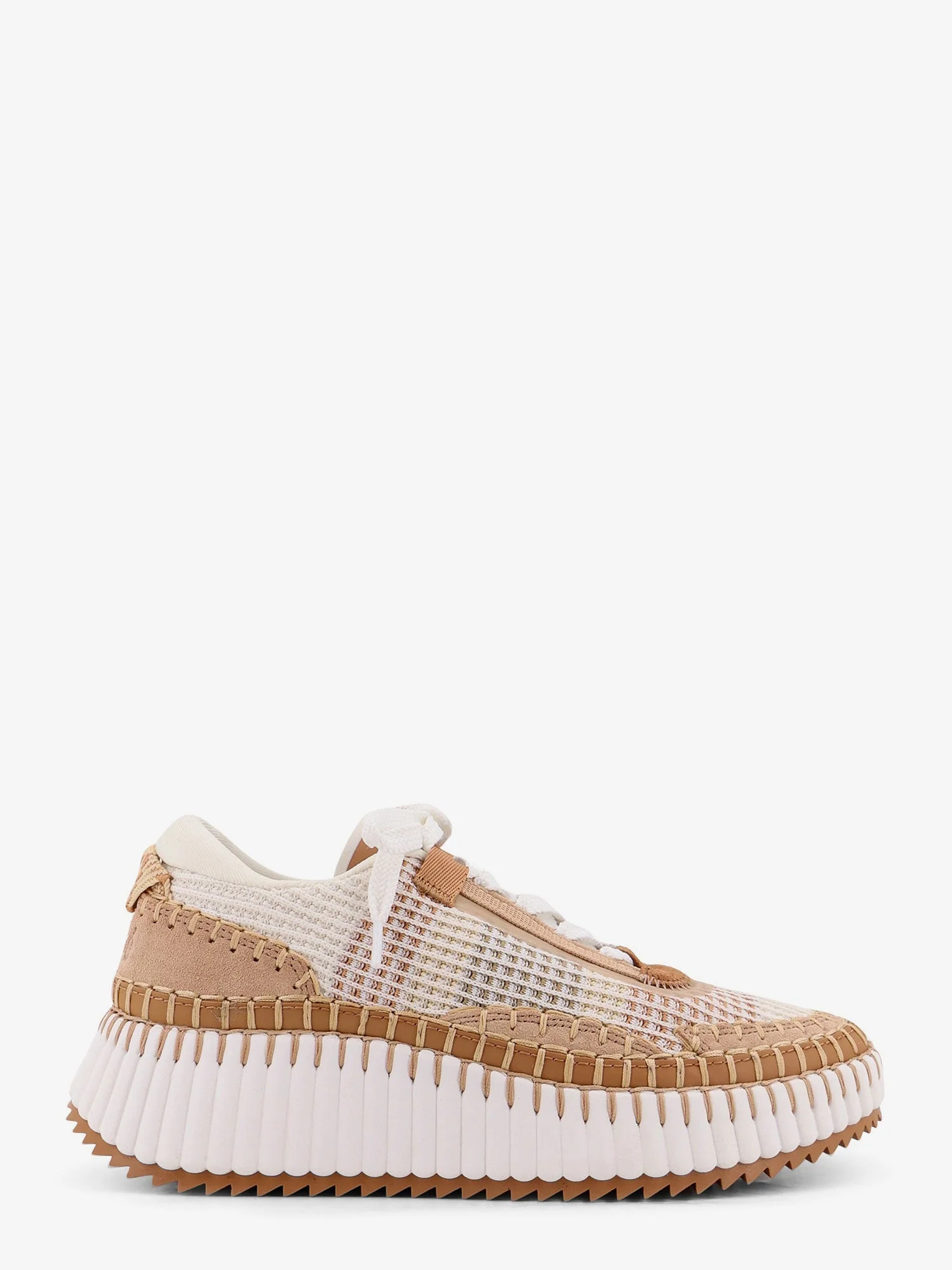 Chloe' Mesh Nama Low-Top Sneakers With Suede Inserts - 1