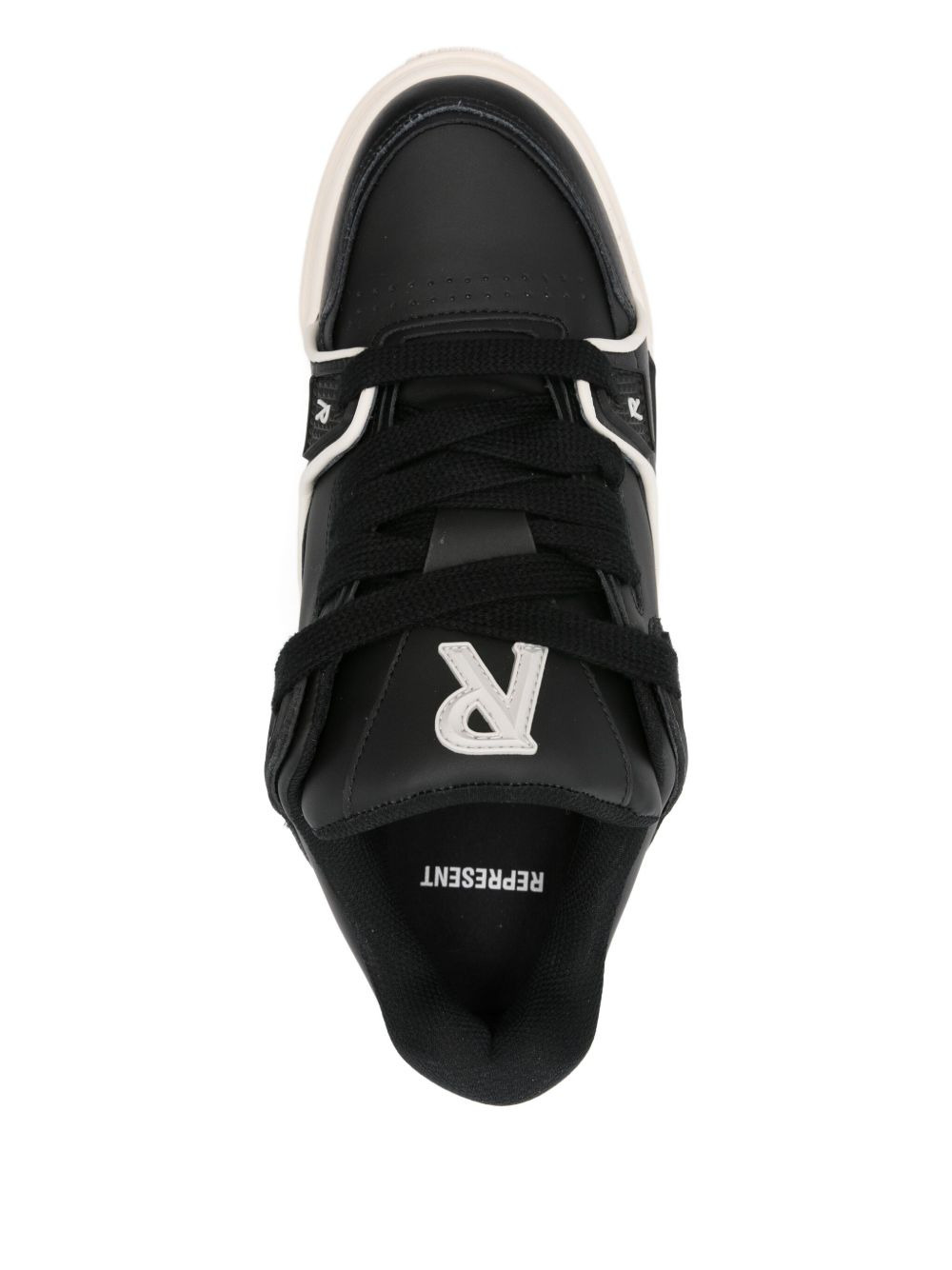 leather panelled low-tops sneakers - 4