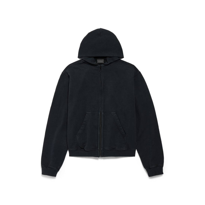 Women's Bow Zip-up Hoodie Regular Fit in Faded Black 1
