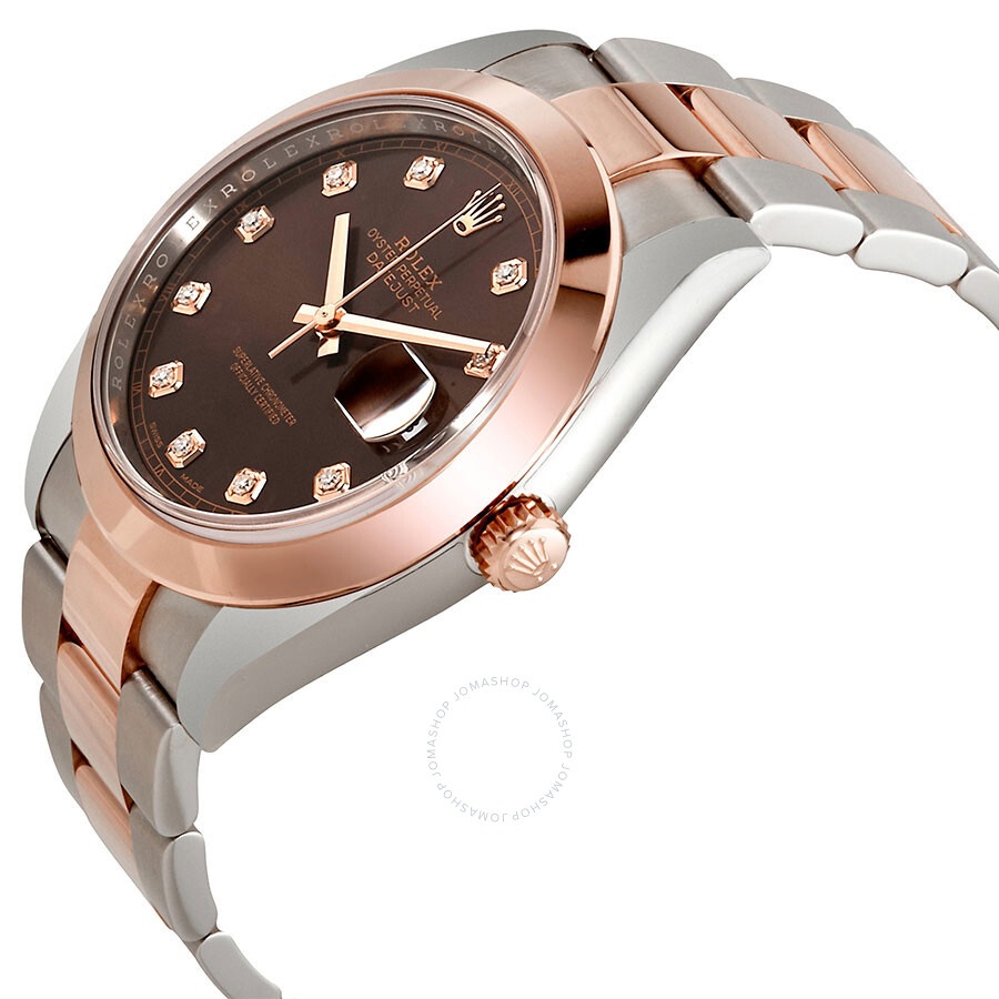 Rolex Datejust 41 Chocolate Diamond Dial Steel and 18K Rose Gold Men's Watch 126301CHDO - 2