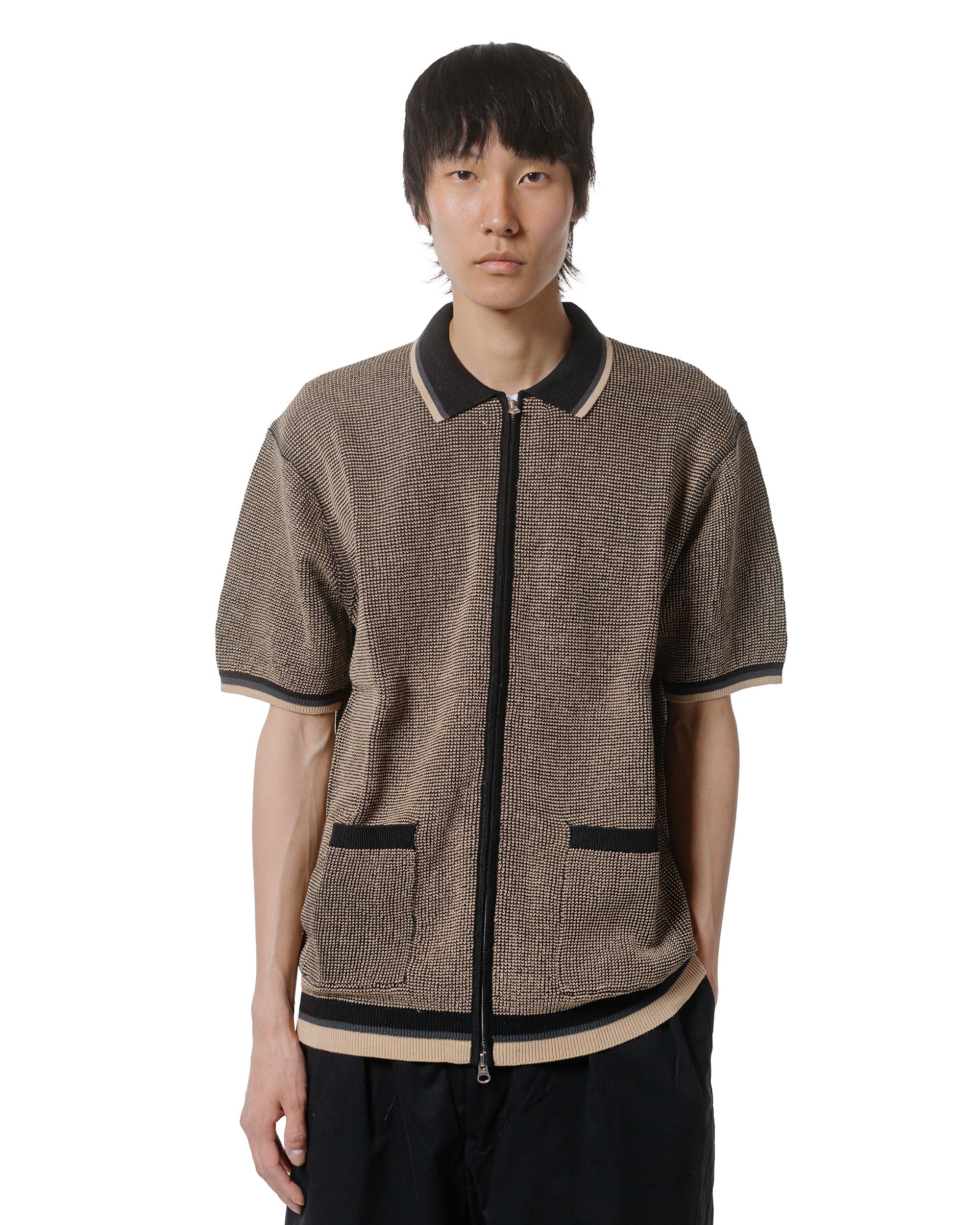Zip Knit Polo Black - 2