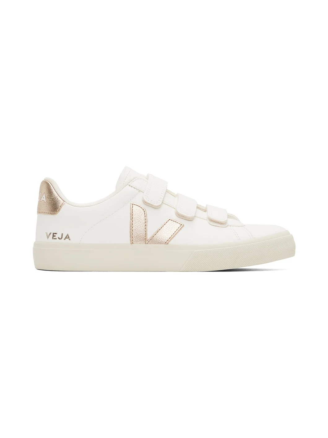 White & Gold Recife Logo Chromefree Sneakers - 1