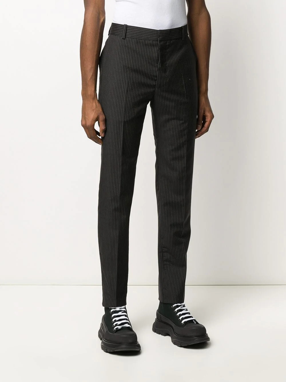 pinstripe tailored trousers - 3