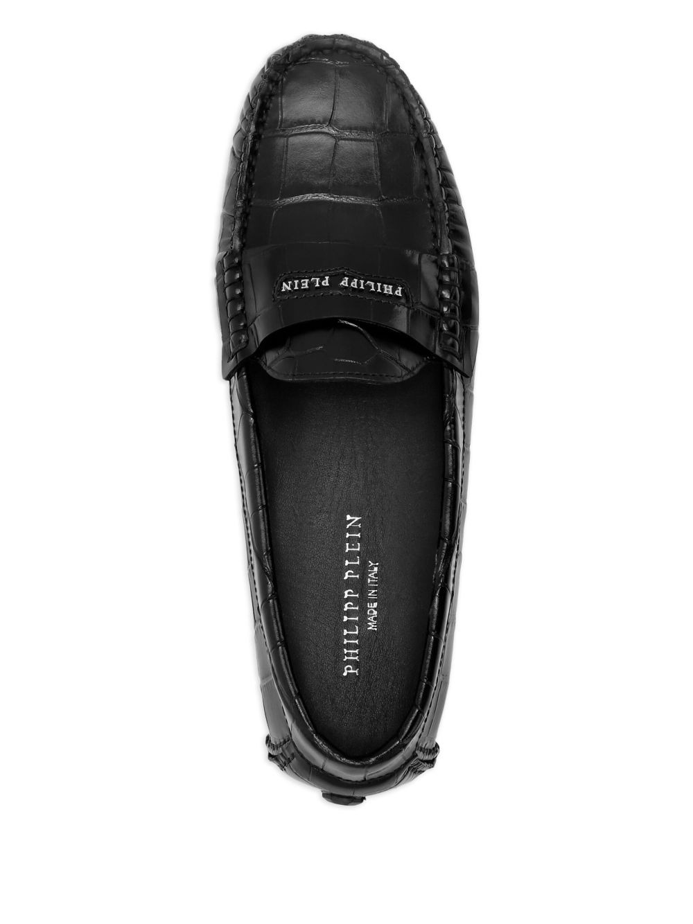 crocodile-embossed loafers - 3