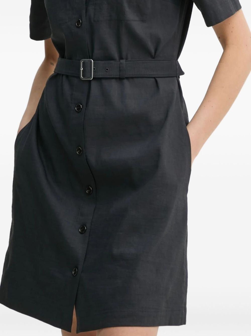 belted shirt mini dress - 4