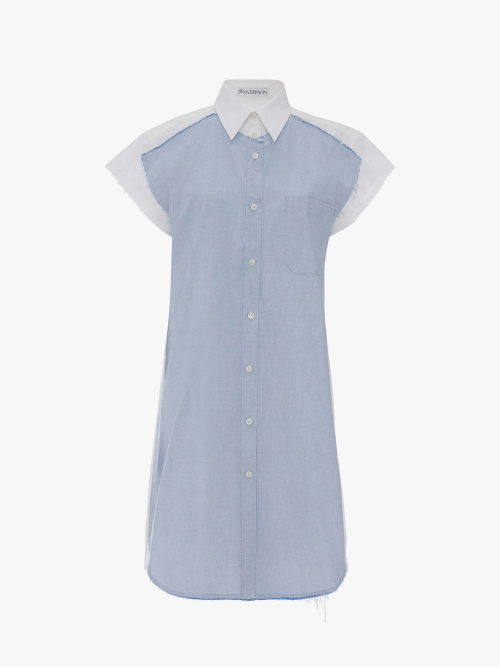 DOUBLE LAYER SLEEVELESS MINI SHIRT DRESS - 1