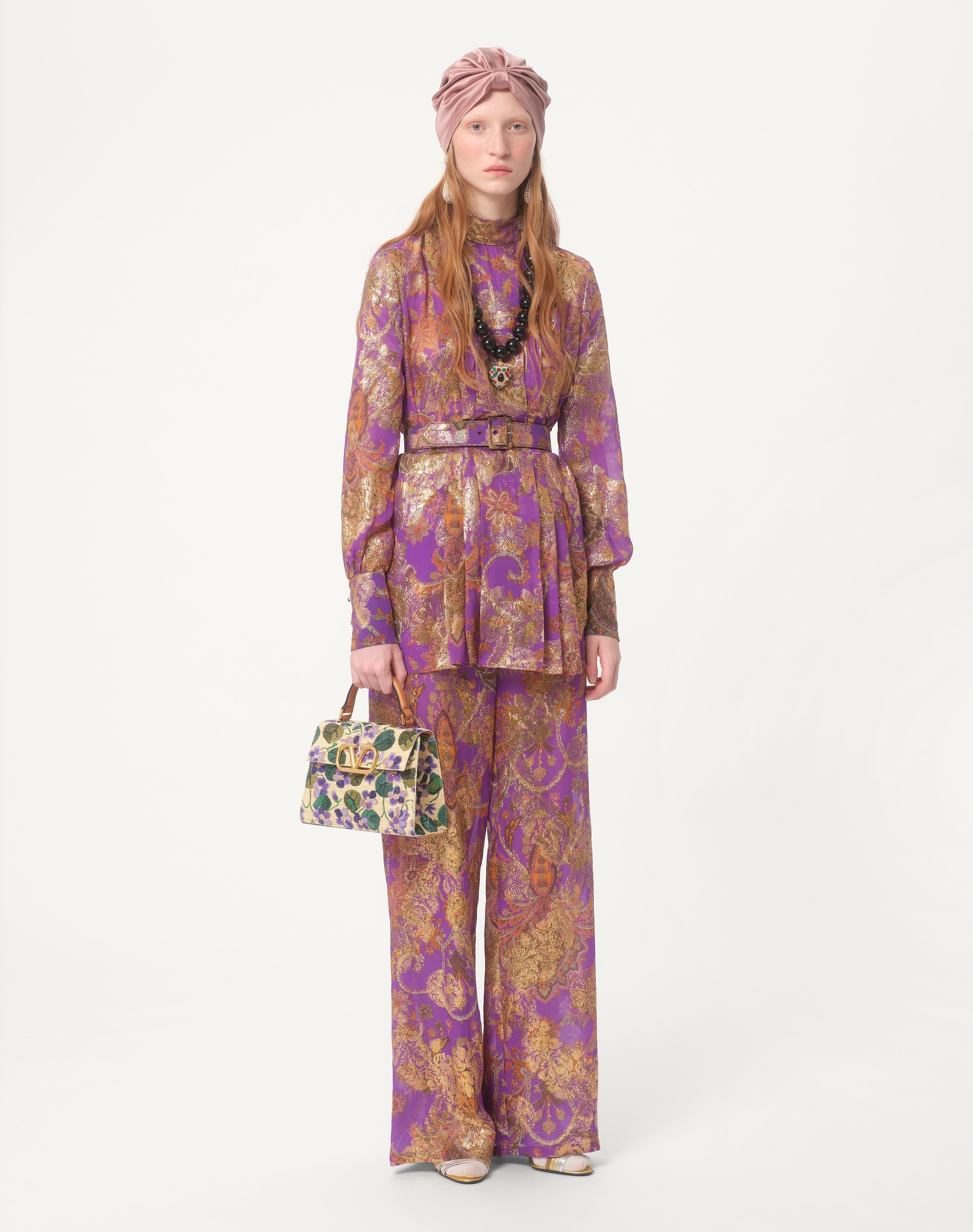 VALENTINO GARAVANI VSLING SMALL HAND BAG IN EMBROIDERED RAFFIA - 2