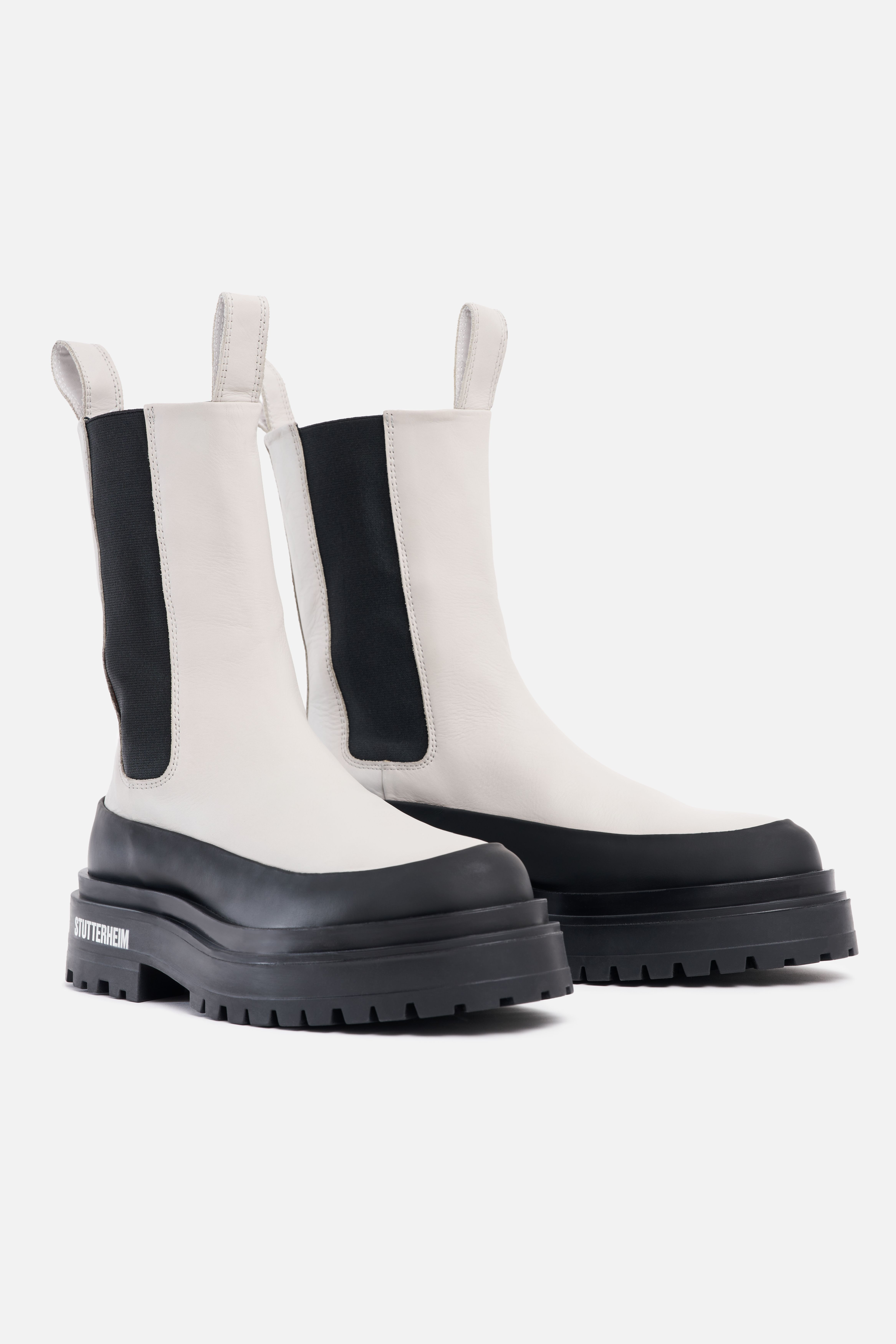 High Walker Leather Boots Ivory - 3