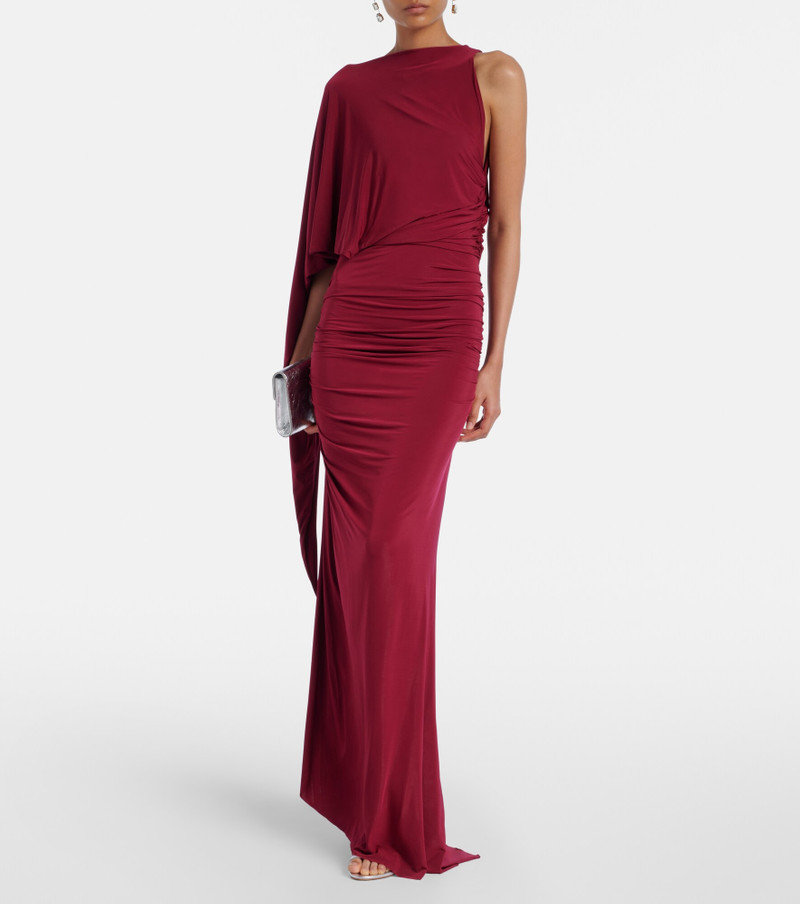 ALEX PERRY Asymmetric gathered jersey gown outlook