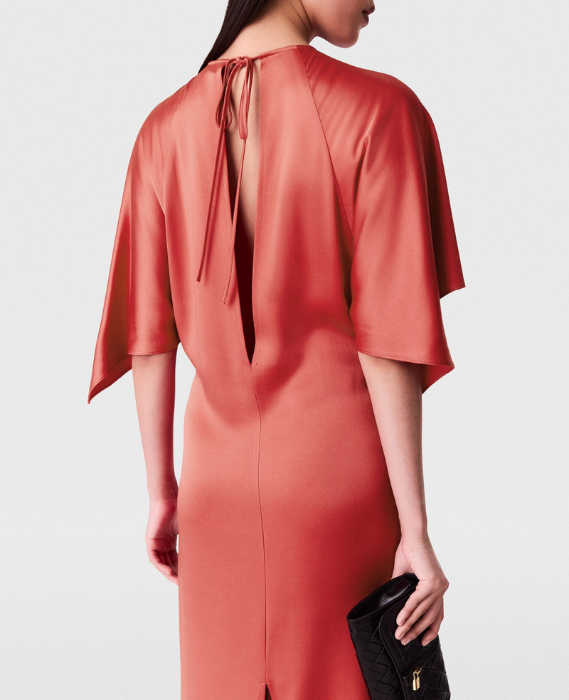 Handkerchief Sleeve Satin Dress 4