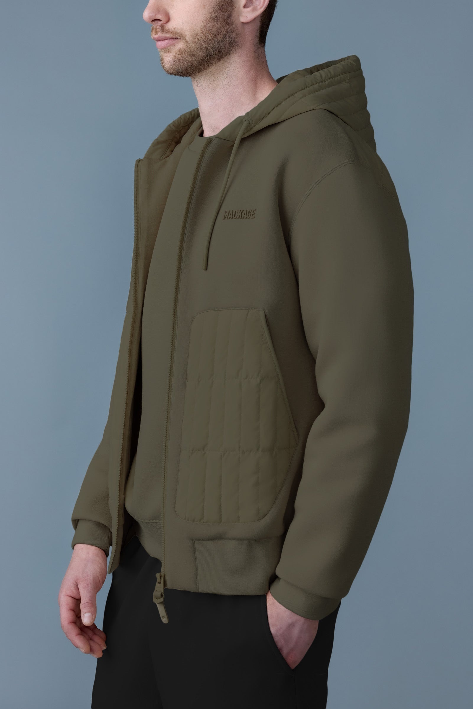 CRUZ Zip-up Hybrid vertical quilt hoodie - 5