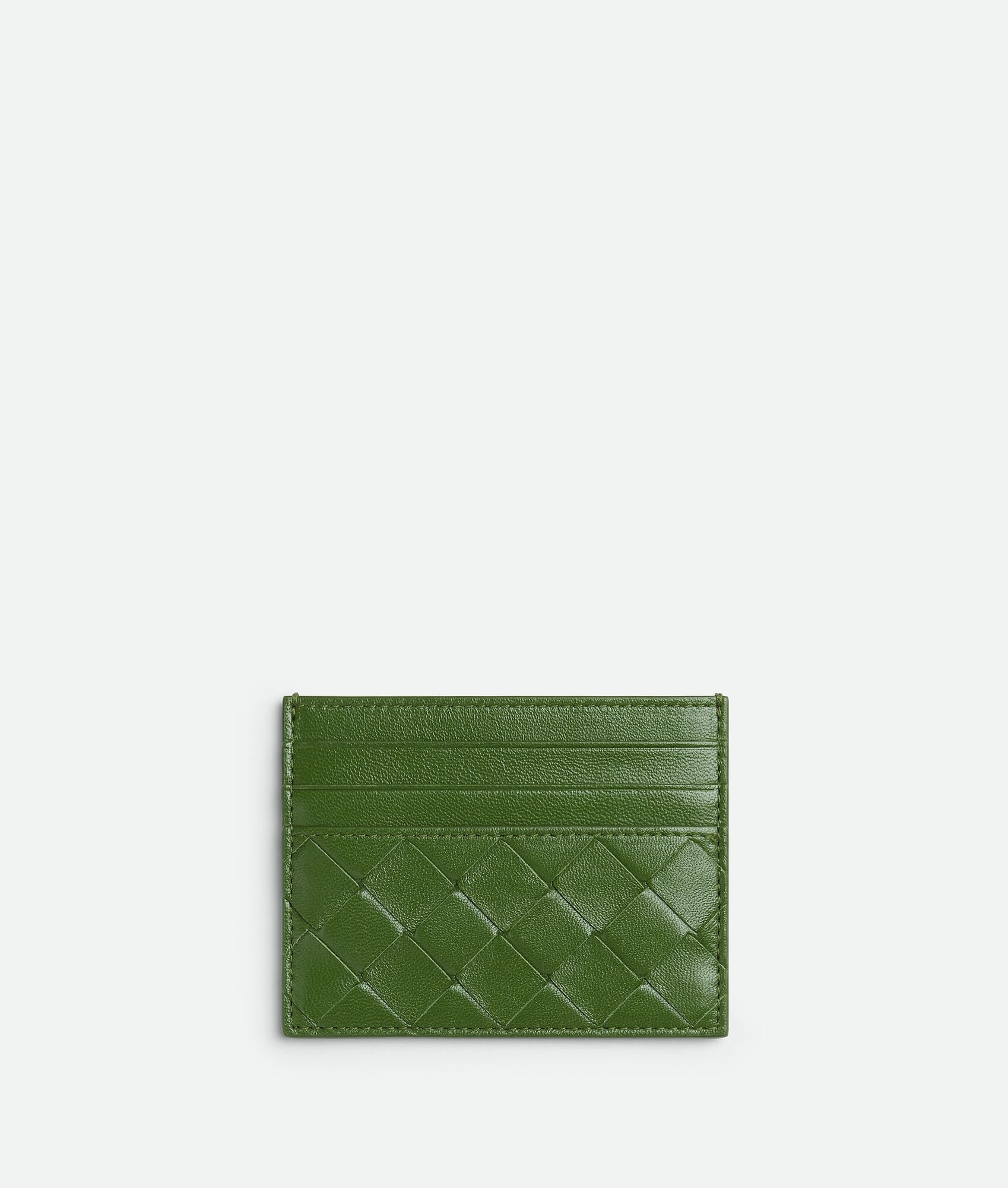 Bottega Veneta Green Intreccio Card Holder