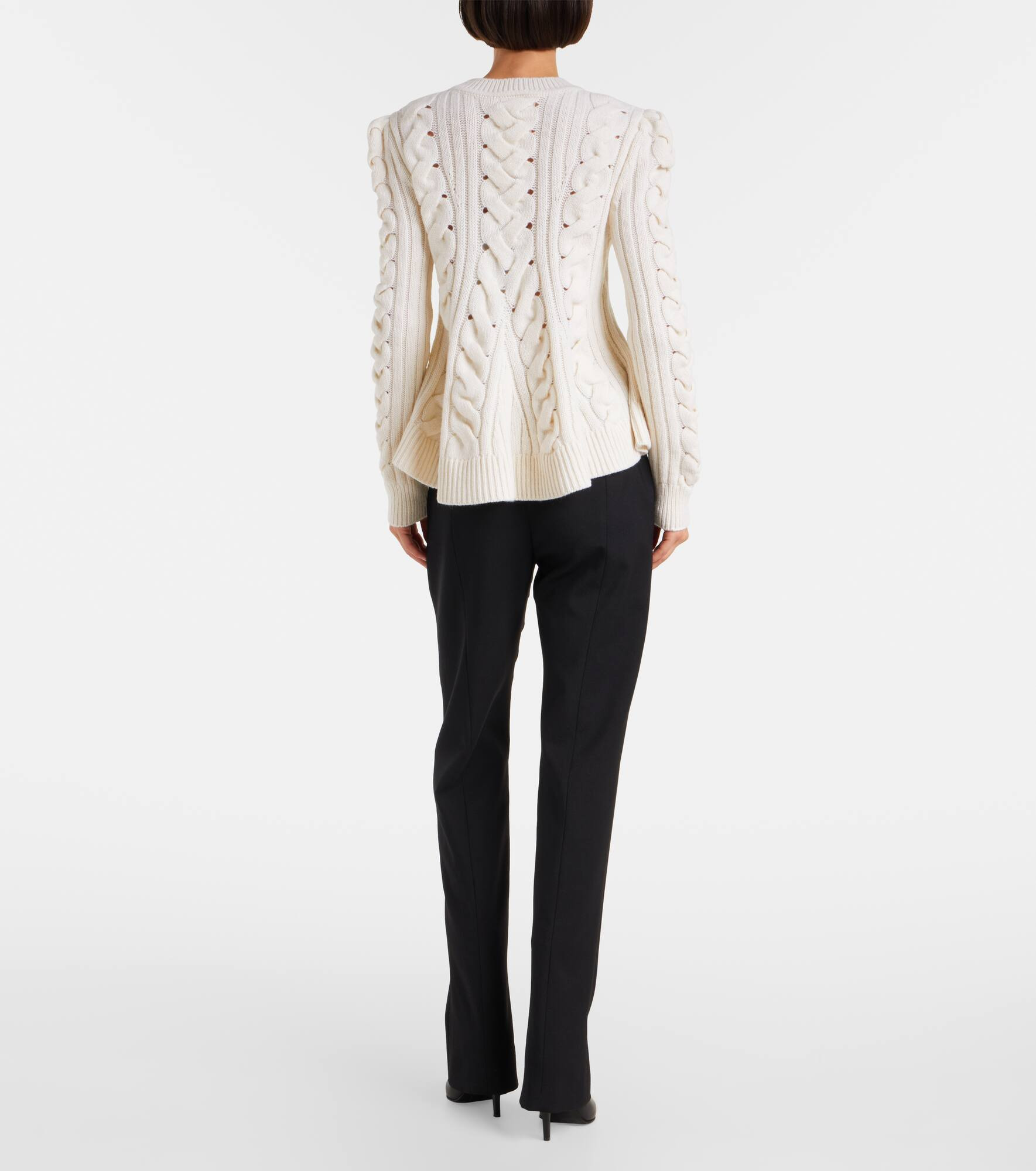 Cable-knit wool and cashmere sweater - 3