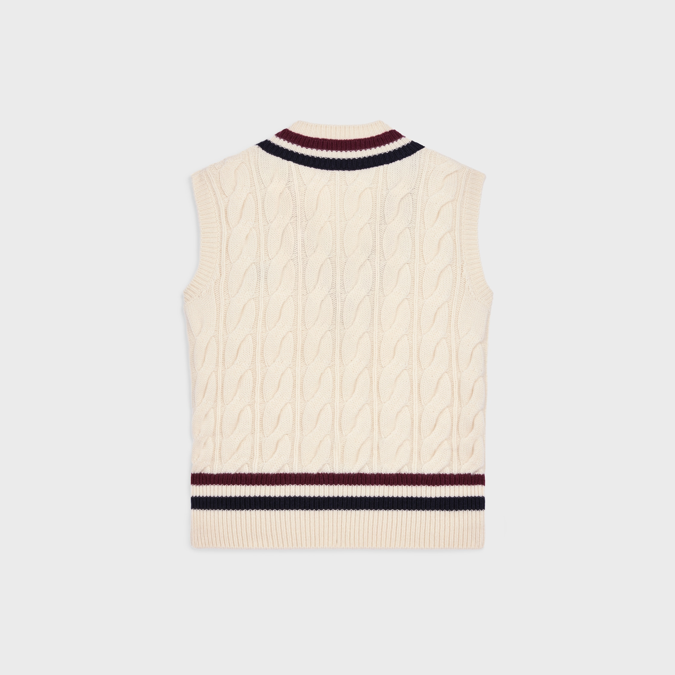 triomphe v-neck cable-knit in cashmere - 2