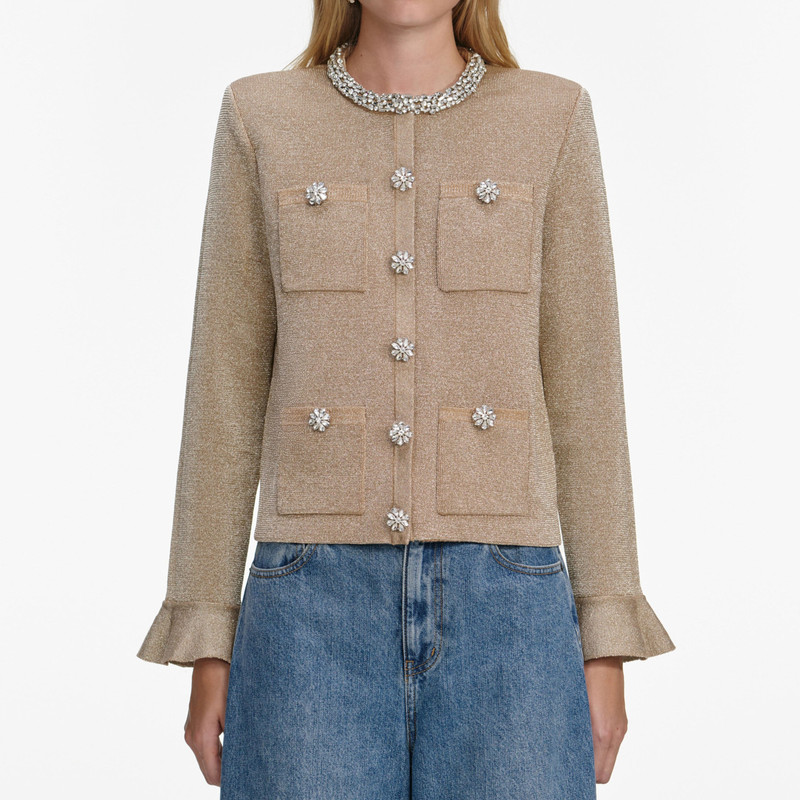 Gold Crystal Trim Cardigan 4