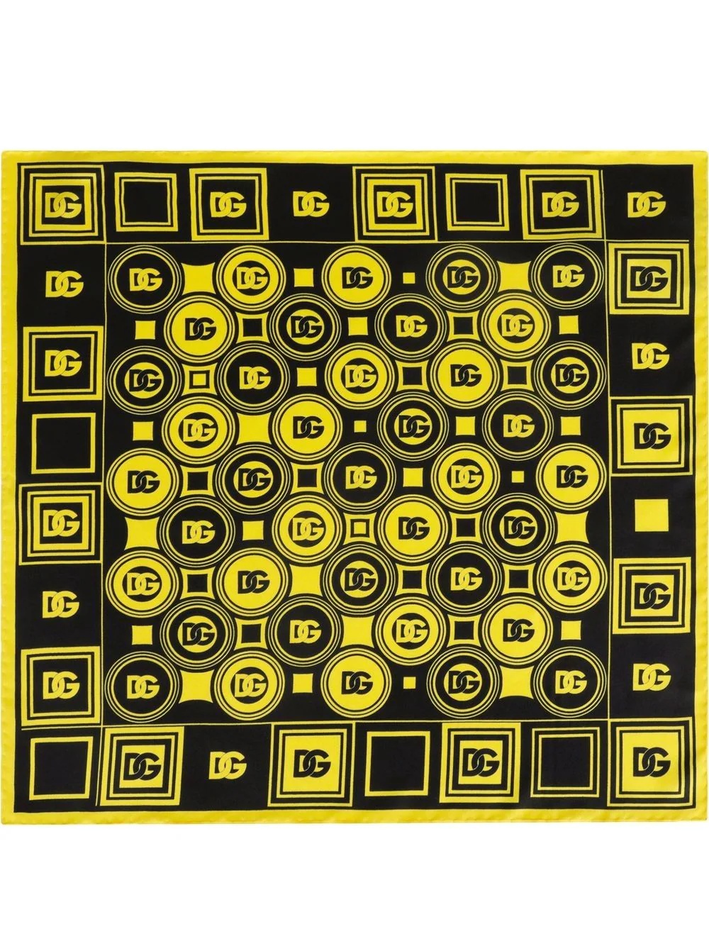 DG logo-print silk scarf - 1