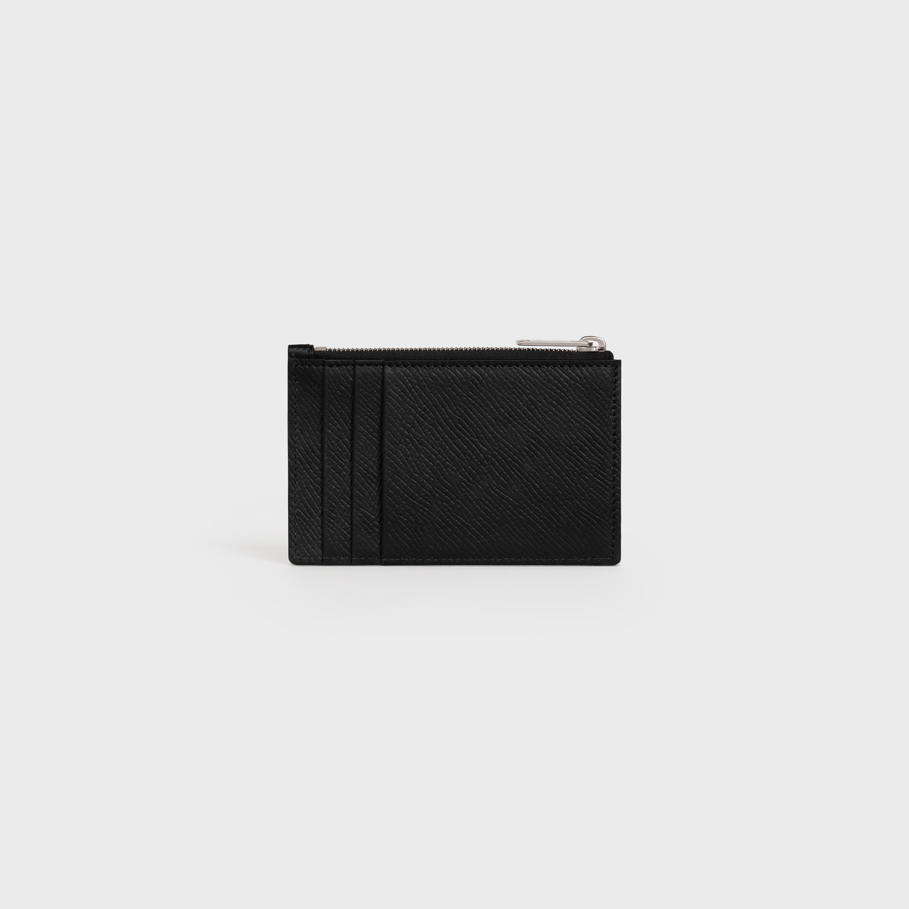 Zipped Card Holder in Grained Calfskin - 3