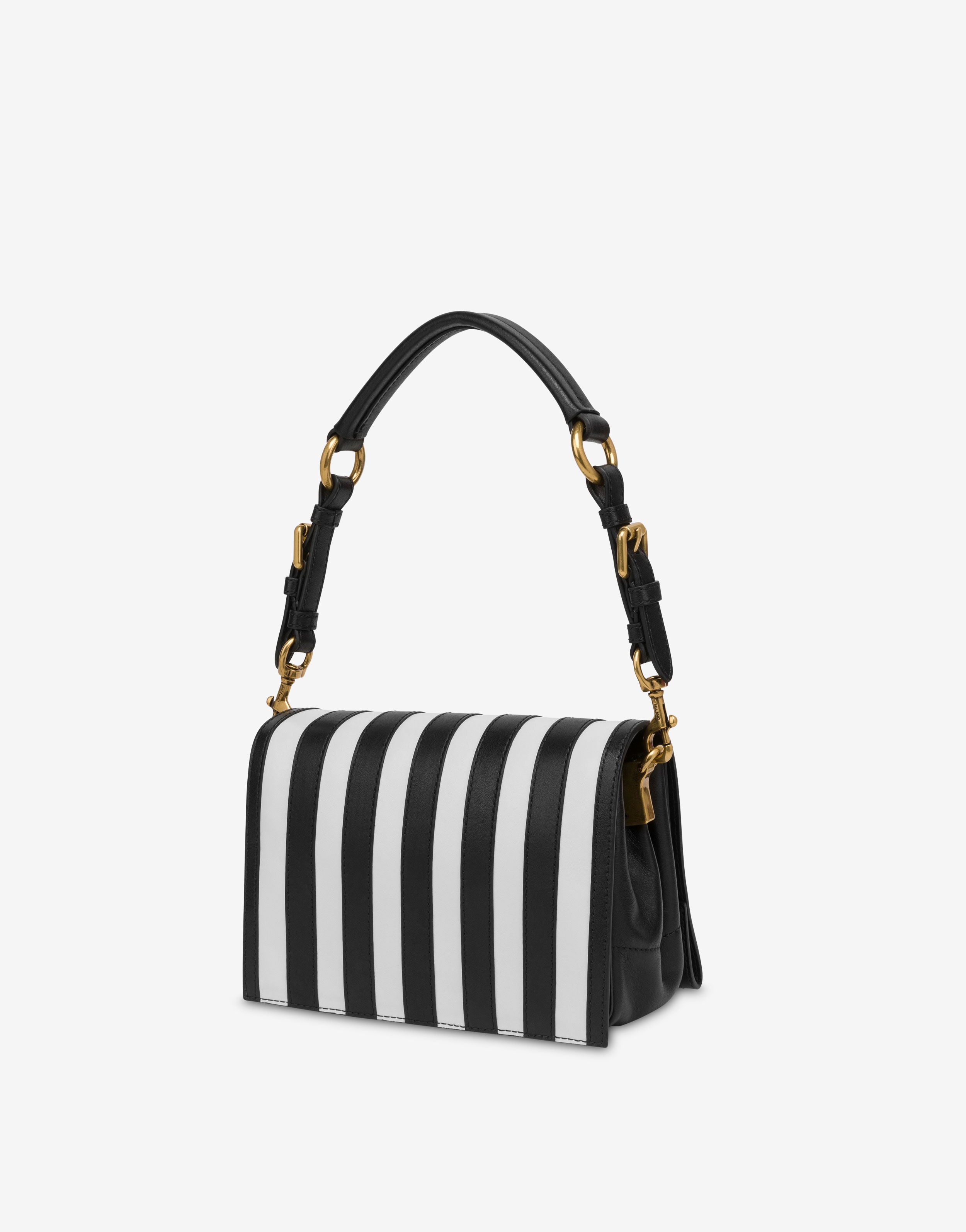 CALFSKIN STRIPED SHOULDER BAG - 2