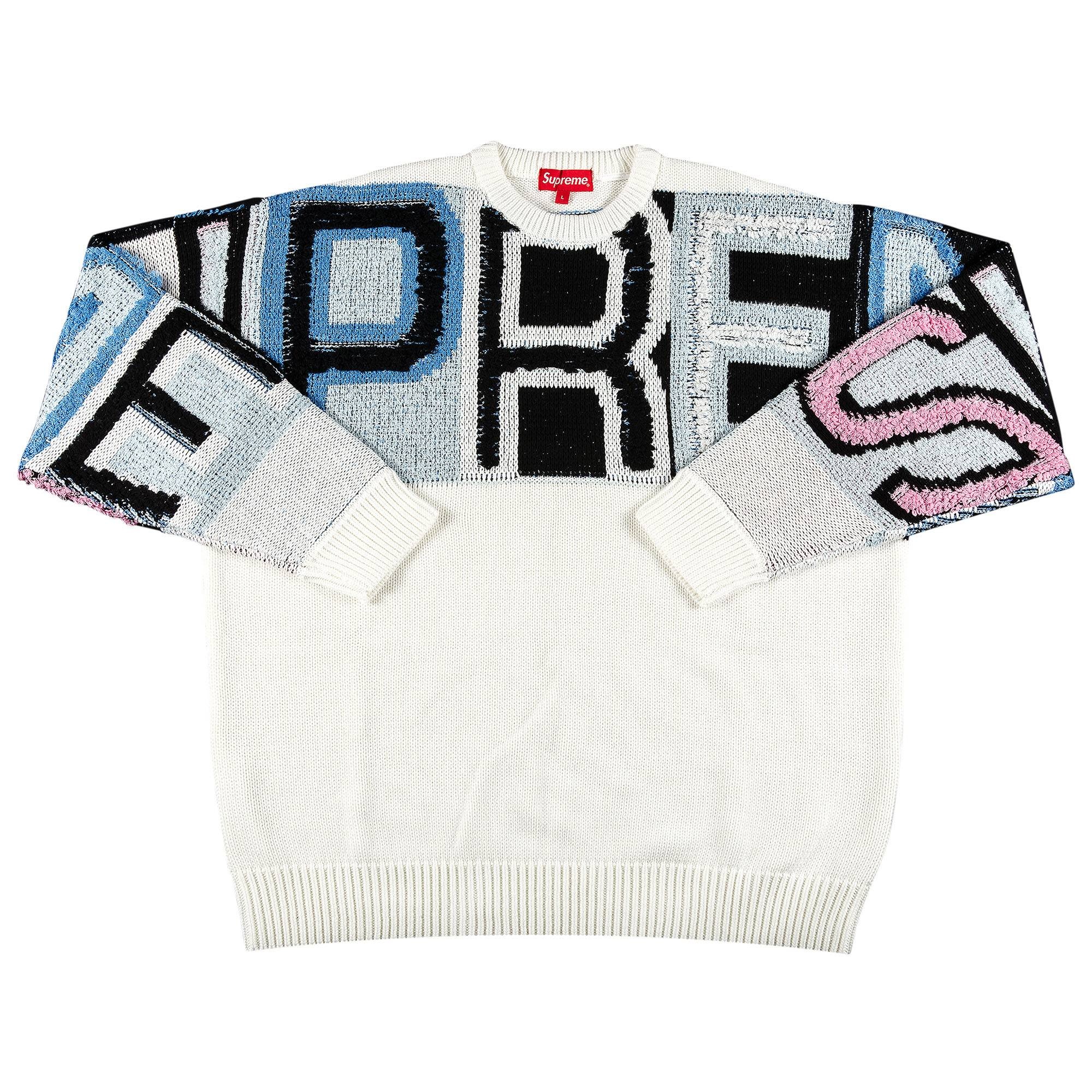 Supreme Supreme Chenille Logo Sweater 'White' | REVERSIBLE