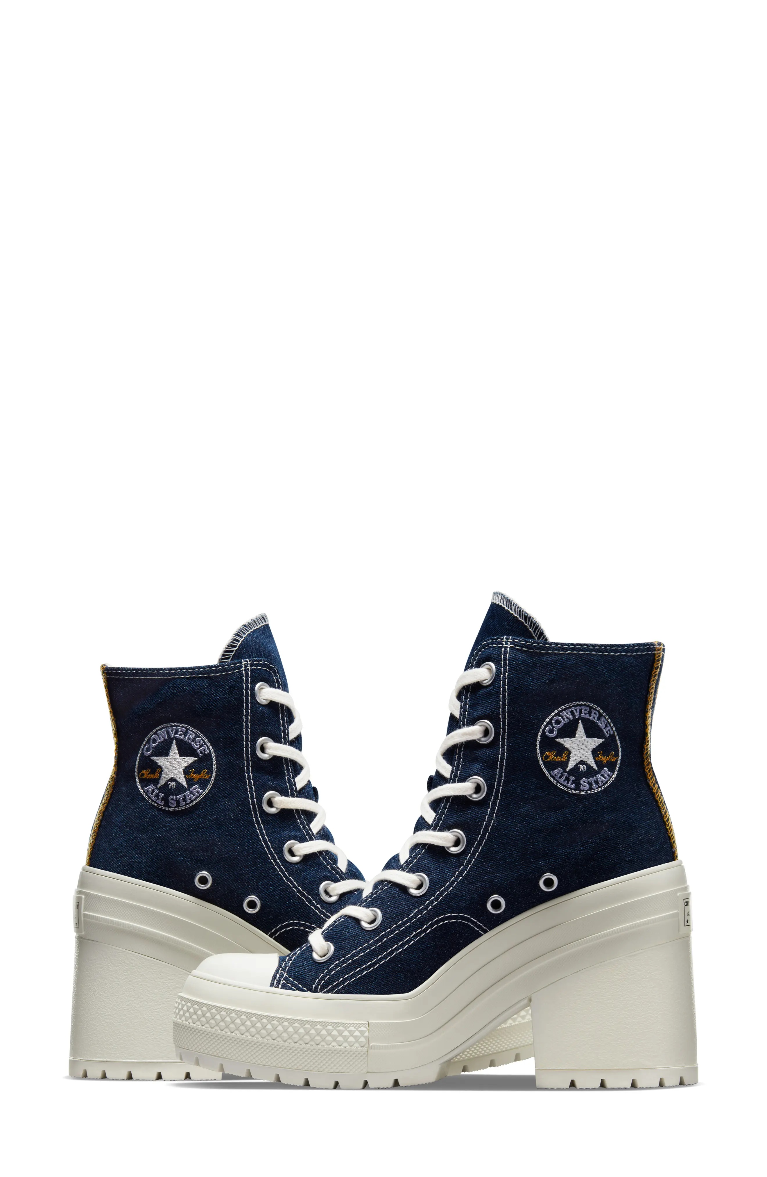 Converse Chuck 70 De Luxe Block Heel Sneaker in Navy/Egret/Golden ...