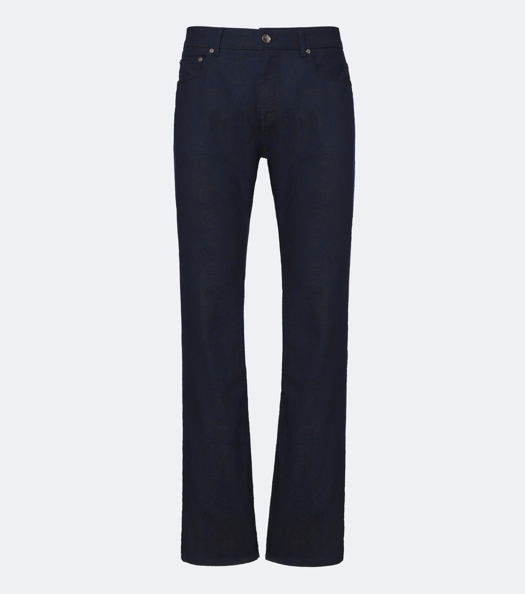 Jacquard cotton-blend slim pants - 1