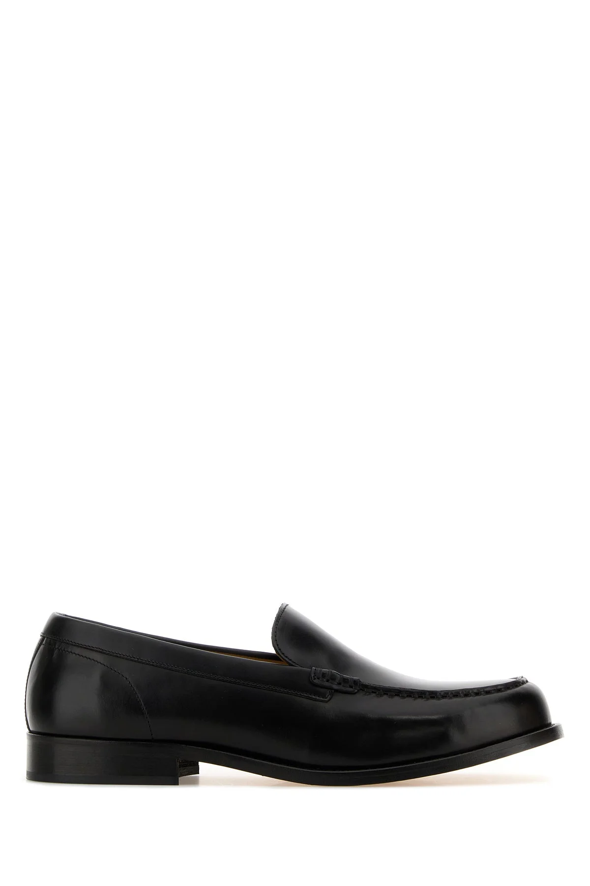 Black leather loafers - 1