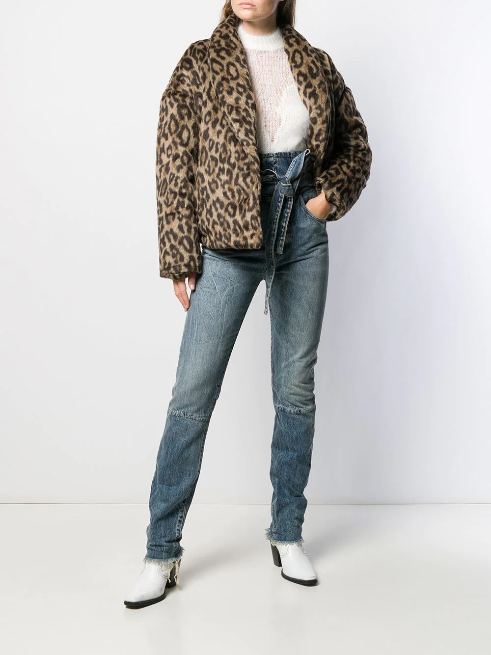 leopard-print down jacket - 2
