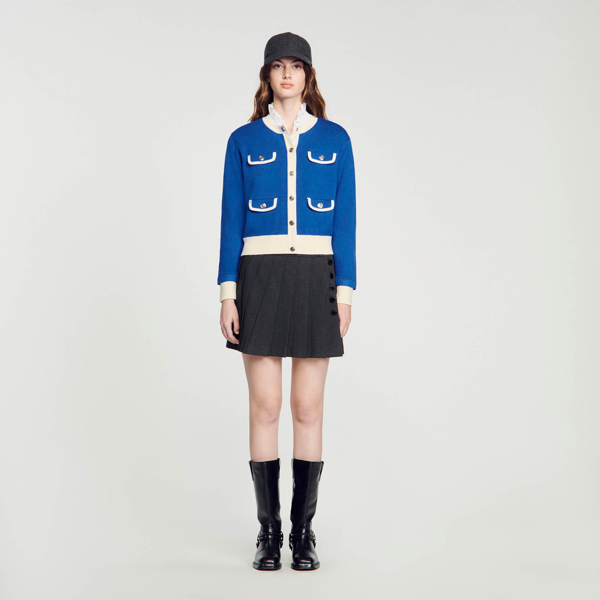TWO-TONE CARDIGAN WITH BUTTONS - 2