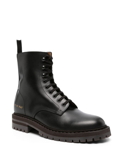 Common Projects lace-up combat boots outlook