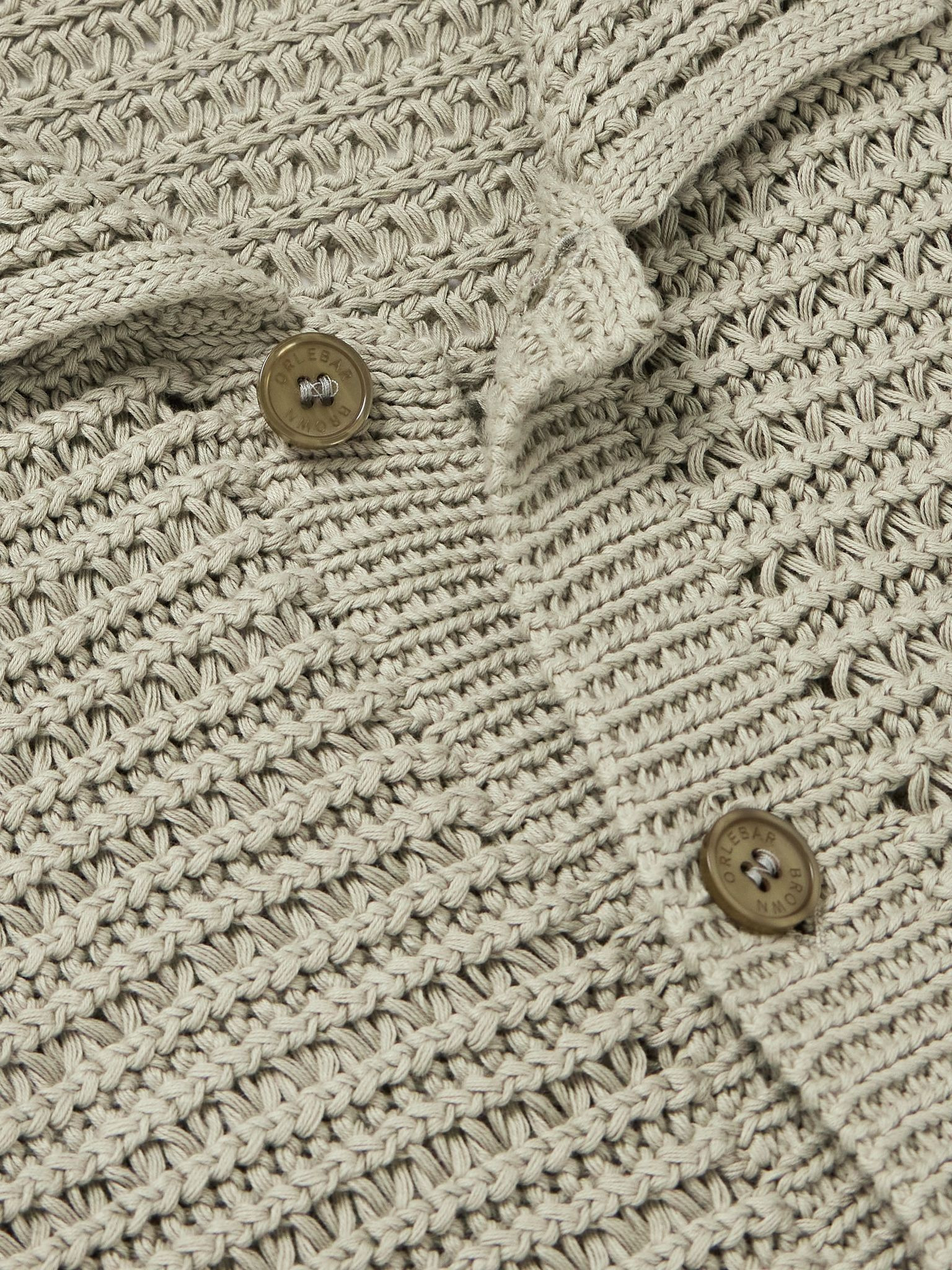 Thomas Open-Knit Organic Cotton Shirt Green - 4
