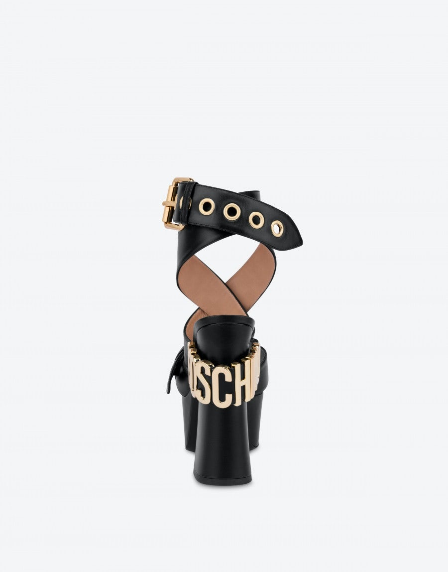 MOSCHINO BELT PLATFORM SANDALS - 3