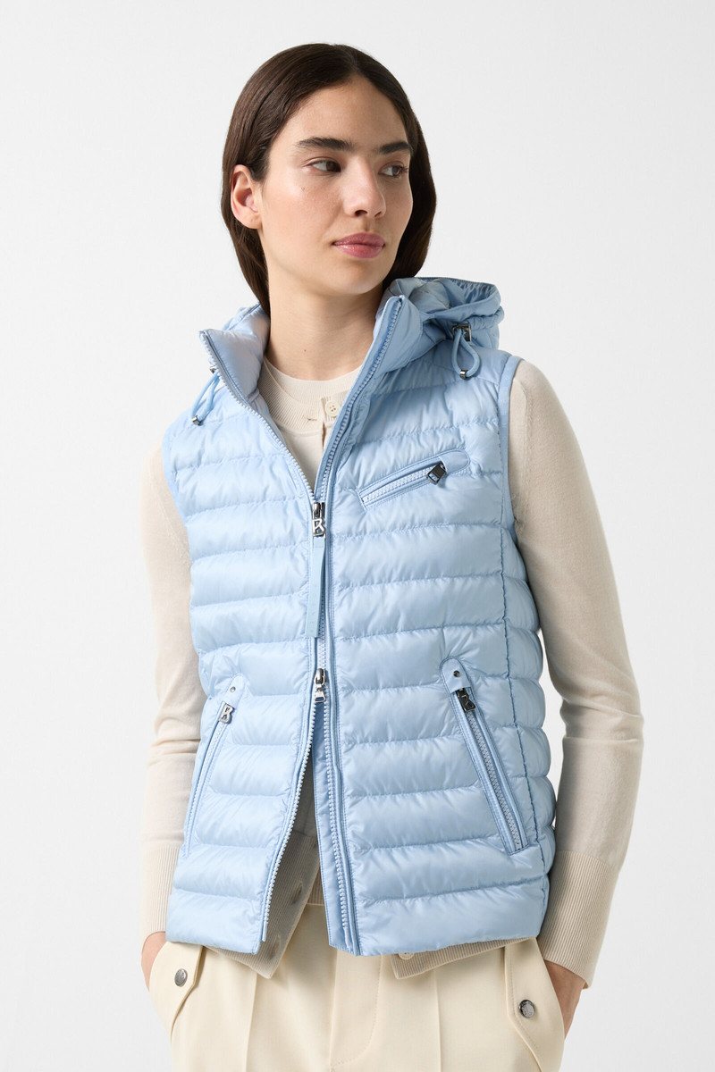Florisa lightweight down vest in Light blue 2