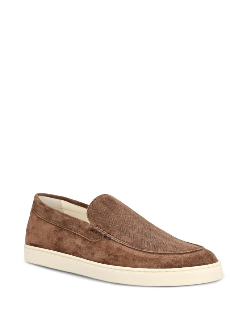 Brunello Cucinelli suede logo-print loafers outlook