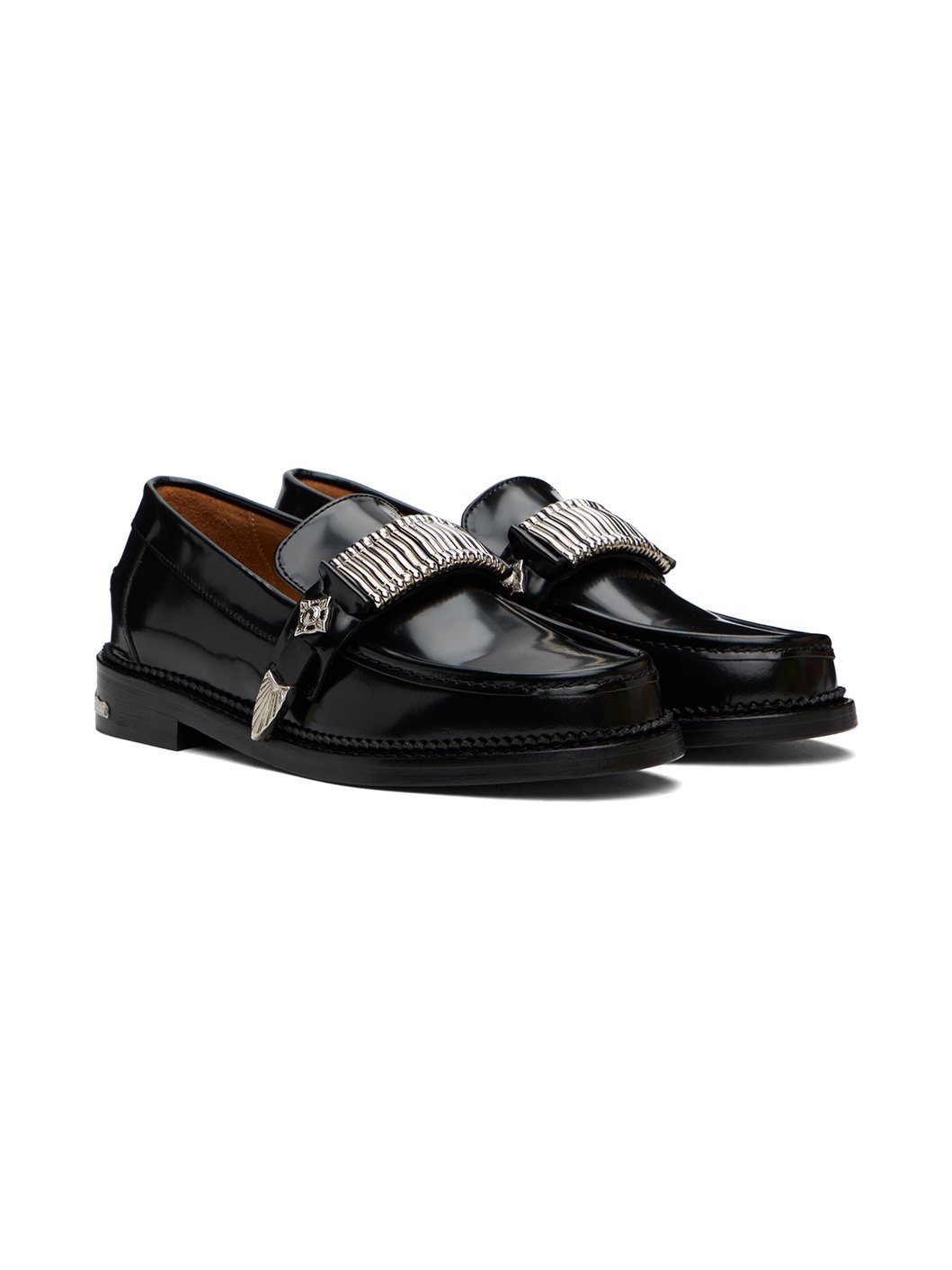 Black Polished Loafers - 4