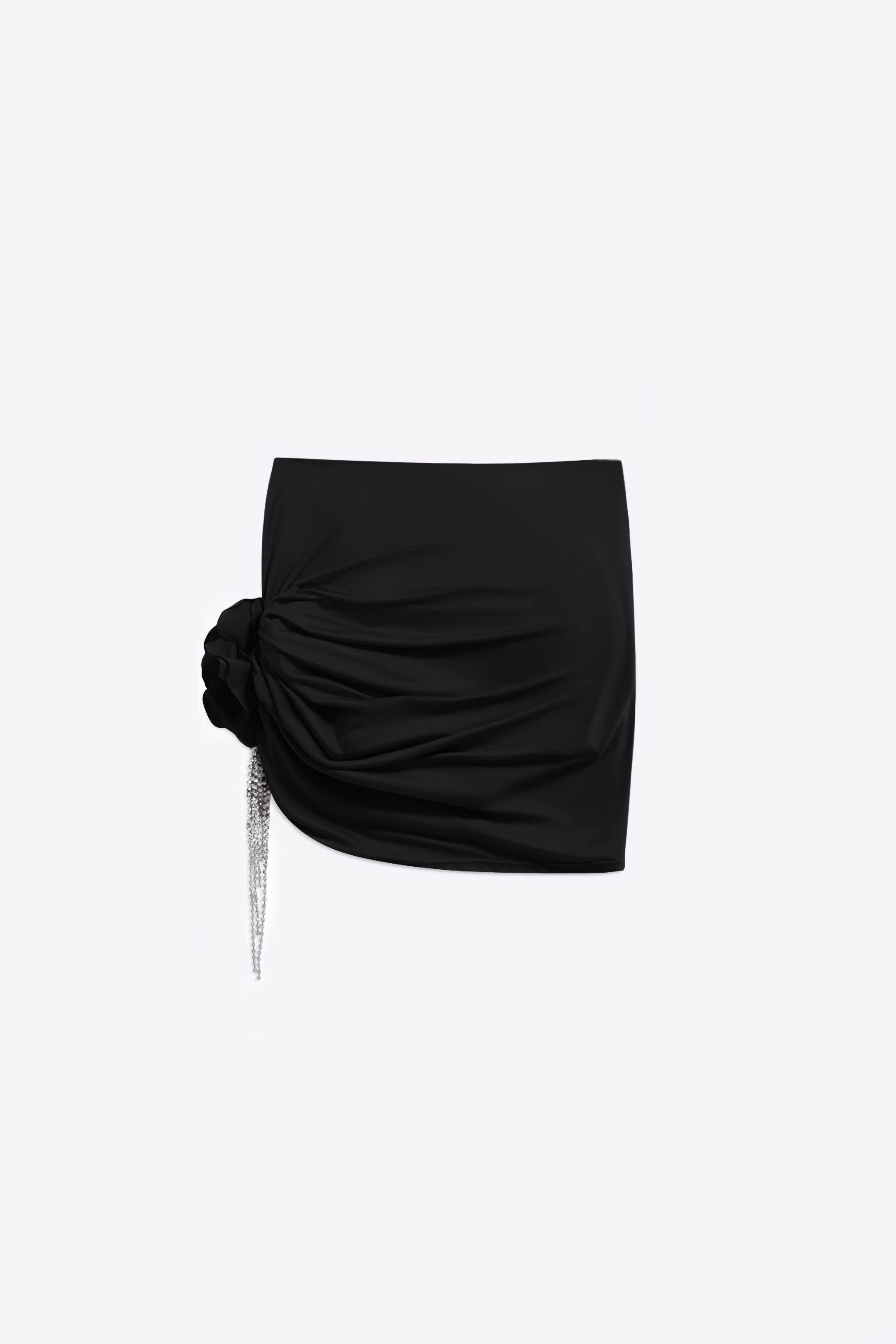 CRYSTAL FLOWER DRAPED MINI SKIRT - 2