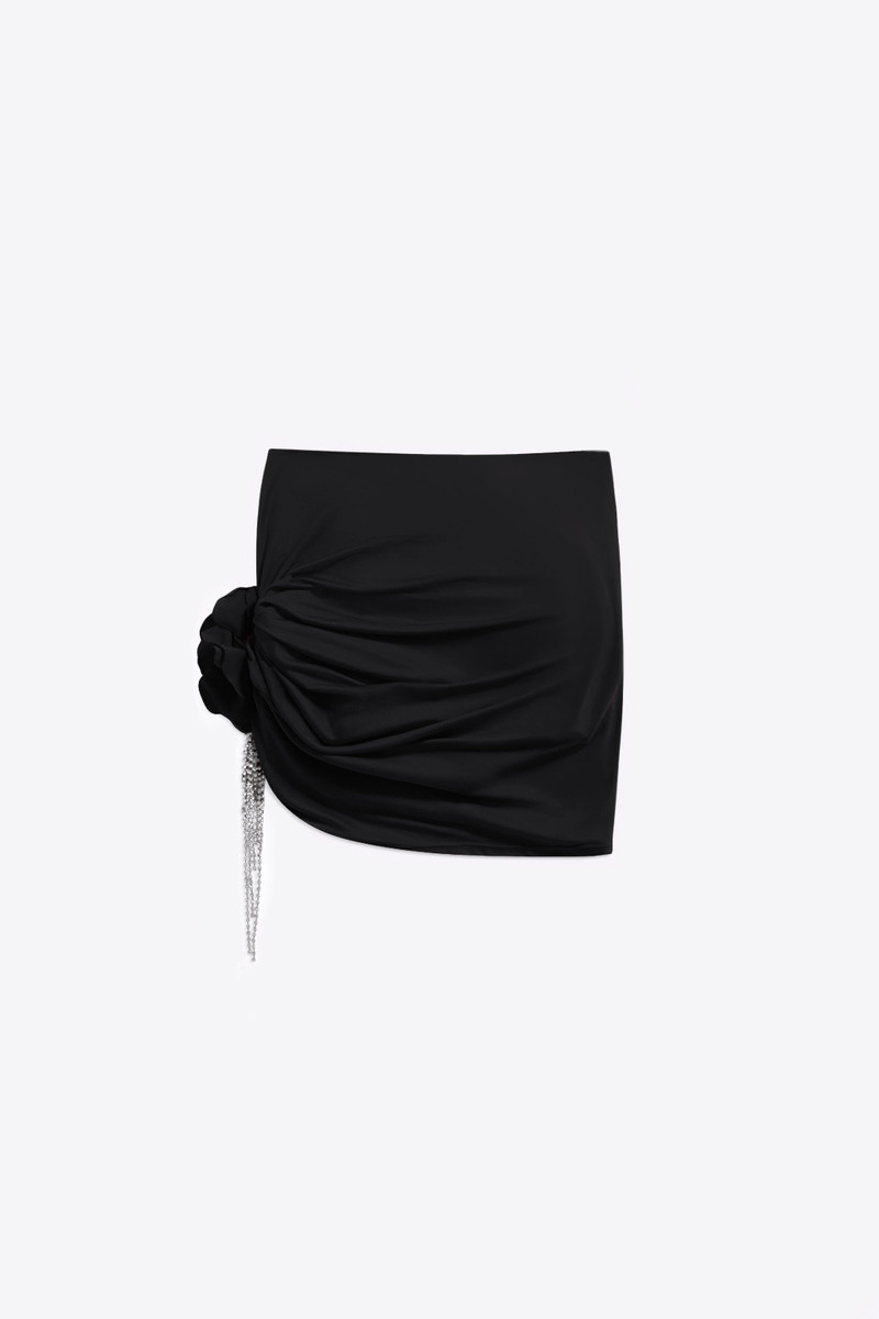 AREA CRYSTAL FLOWER DRAPED MINI SKIRT outlook